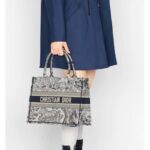Dior Unisex Small Dior Book Tote Blue Toile De Jouy Embroidery – Bild 13