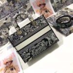 Dior Unisex Small Dior Book Tote Blue Toile De Jouy Embroidery – Bild 3