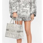 Dior Unisex Small Dior Book Tote Grey Toile De Jouy Embroidery - Bild 12
