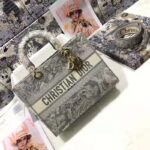 Dior Unisex Small Dior Book Tote Grey Toile De Jouy Embroidery - Bild 2