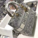 Dior Unisex Small Dior Book Tote Grey Toile De Jouy Embroidery - Bild 4