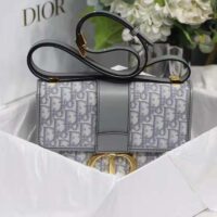 Dior Women 30 Montaigne Bag Gray Dior Oblique Jacquard (4)