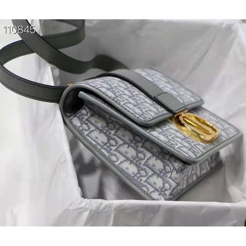 Dior Women 30 Montaigne Bag Gray Dior Oblique Jacquard