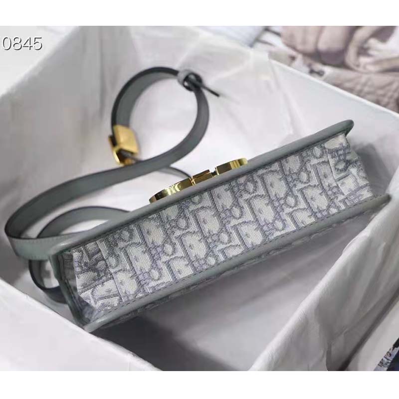 30 Montaigne Box Bag Gray Dior Oblique Jacquard