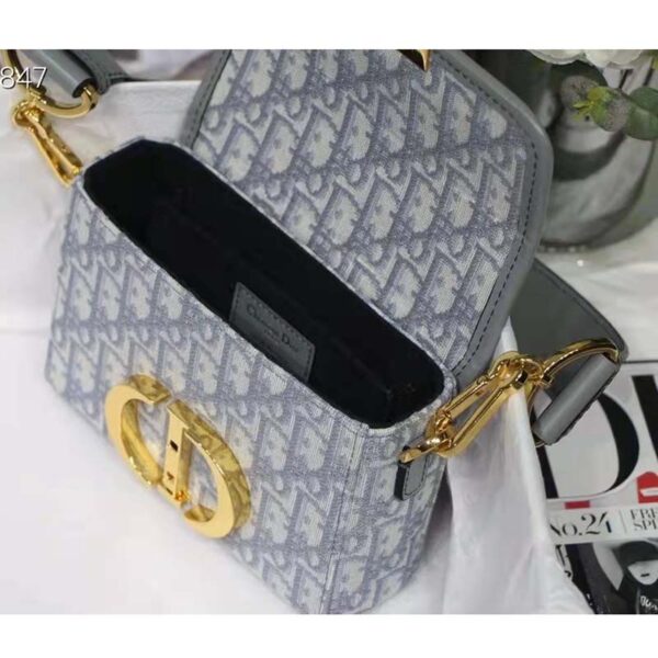 Dior Women 30 Montaigne Bag Gray Dior Oblique Jacquard (3)