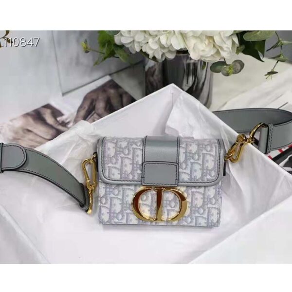 Dior Women 30 Montaigne Bag Gray Dior Oblique Jacquard (5)