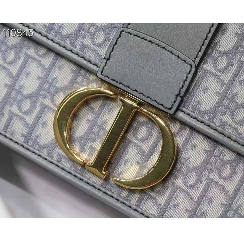 Dior Women 30 Montaigne Bag Gray Dior Oblique Jacquard