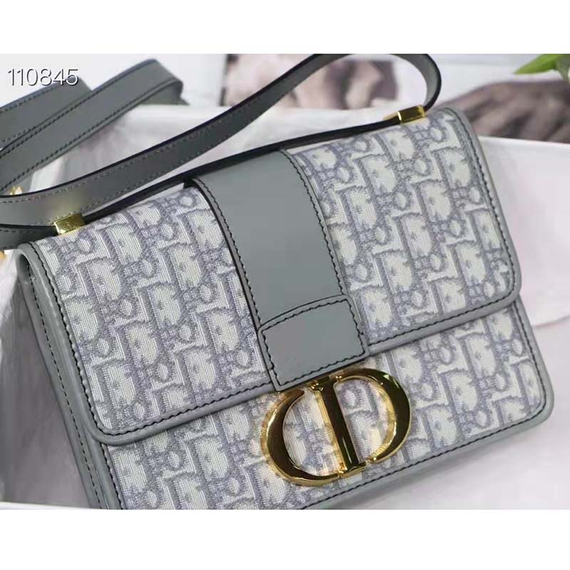 30 Montaigne Bag Gray Dior Oblique Jacquard