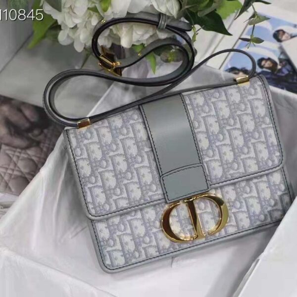 Dior Women 30 Montaigne Bag Gray Dior Oblique Jacquard (9)