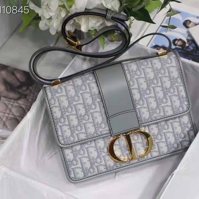 30 Montaigne Bag Gray Dior Oblique Jacquard