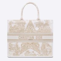 Dior Women Dior Book Tote Gold-Tone Around the World Stella Embroidery (8)