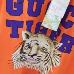 Gucci GG Men Gucci Tiger Cotton T-Shirt Orange Jersey Crewneck - Image 7