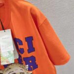 Gucci GG Men Gucci Tiger Cotton T-Shirt Orange Jersey Crewneck - Image 11