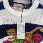 Gucci GG Women Gucci Tiger Wool Sweater Embroidery Tiger Flower Crewneck – Bild 9