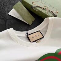 Gucci GG Men Tiger Flower Interlocking G T-Shirt Off-White Cotton Jersey Crewneck Oversize Fit (3)