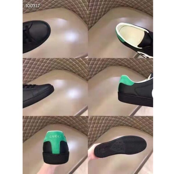 Gucci GG Unisex Ace Sneaker Interlocking G Black Leather 1.5 cm Heel (4)