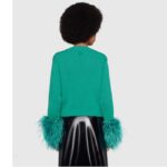 Gucci GG Women Detachable Feathers Wool Sweater Double G Embroidery Crewneck – Bild 9