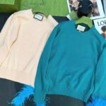 Gucci GG Women Detachable Feathers Wool Sweater Double G Embroidery Crewneck – Bild 3