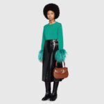 Gucci GG Women Detachable Feathers Wool Sweater Double G Embroidery Crewneck – Bild 6