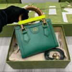 Gucci GG Women Gucci Diana Mini Tote Bag Double G Green Leather - Image 2