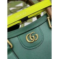 Gucci GG Women Gucci Diana Mini Tote Bag Double G Green Leather (10)