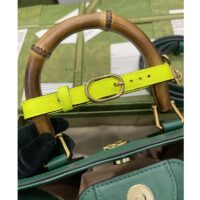 Gucci GG Women Gucci Diana Mini Tote Bag Double G Green Leather (10)