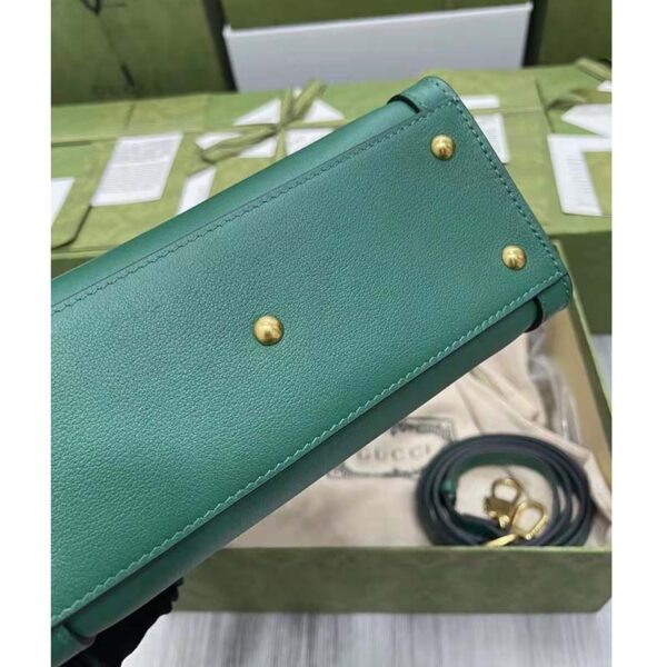 Gucci GG Women Gucci Diana Mini Tote Bag Double G Green Leather (9)