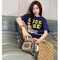 Gucci GG Women Gucci Tiger Cotton T-Shirt Blue Cotton Jersey Crewneck (12)