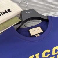 Gucci GG Women Gucci Tiger Cotton T-Shirt Blue Cotton Jersey Crewneck (12)