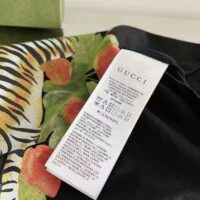 Gucci GG Women Gucci Tiger Flower T-shirt Black Cotton Jersey Crewneck Oversize Fit (4)