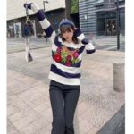 Gucci GG Women Gucci Tiger Wool Sweater Embroidery Tiger Flower Crewneck – Bild 13