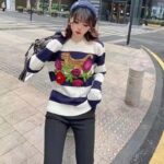 Gucci GG Women Gucci Tiger Wool Sweater Embroidery Tiger Flower Crewneck – Bild 12