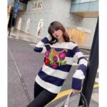 Gucci GG Women Gucci Tiger Wool Sweater Embroidery Tiger Flower Crewneck – Bild 14