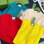 Gucci GG Women Silk Mohair Sweater Feathers Beige Double G Embroidery Crewneck - Bild 4