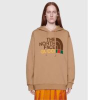 Gucci GG Women The North Face x Gucci Sweatshirt Brown Cotton Jersey Crewneck Oversized Fit (1)