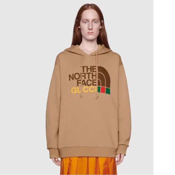 Gucci GG Women The North Face x Gucci Sweatshirt Brown Cotton Jersey Crewneck Oversized Fit (2)