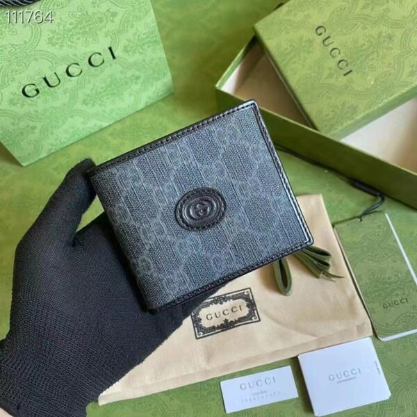Gucci GG Women Wallet Interlocking G Black GG Supreme Canvas (10)
