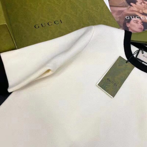 Gucci GG Women Wool GG Piquet Jacquard Polo Shirt Interlocking G Embroidery (13)