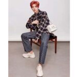 Gucci Men Check Wool Shirt Blue Yellow Check Leather Interlocking G Tag - Image 14