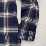 Gucci Men Check Wool Shirt Blue Yellow Check Leather Interlocking G Tag - Image 9