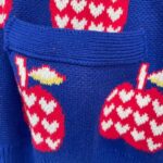 Gucci Men GG Les Pommes Cotton Cardigan Dark Blue Red Apple Knit Cotton Jacquard - Image 5
