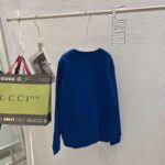Gucci Women GG Tiger Cotton Sweatshirt Blue Felted Jersey Crewneck – Image 3