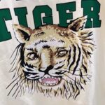 Gucci Men GG Tiger Cotton T-Shirt White Jersey Tiger Head Crewneck - Bild 4