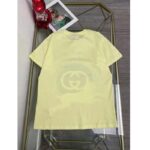 Gucci Men GG Tiger Interlocking G T-Shirt Yellow Cotton Jersey Flower Crewneck Oversize Fit - Image 5
