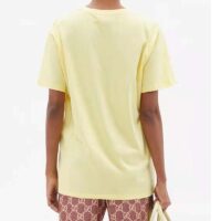 Gucci Men GG Tiger Interlocking G T-Shirt Yellow Cotton Jersey Flower Crewneck Oversize Fit (9)