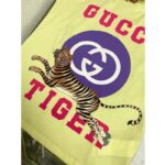 Gucci Men GG Tiger Interlocking G T-Shirt Yellow Cotton Jersey Flower Crewneck Oversize Fit - Image 4