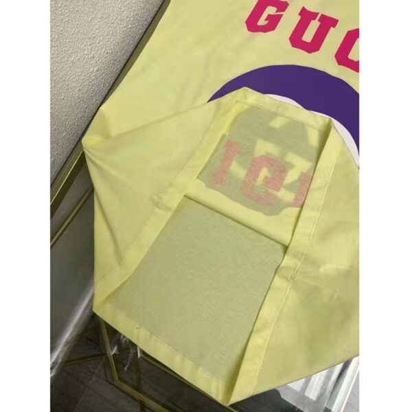 Gucci Men GG Tiger Interlocking G T-Shirt Yellow Cotton Jersey Flower Crewneck Oversize Fit (5)