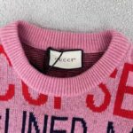 Gucci Women Les Pommes Cotton Heart Sweater White Hearts Knit Cotton Jacquard V-Neck - Image 5