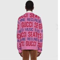 Gucci Men Gucci 100 Wool Sweater Pink Red Knit Wool Crew Neck (8)