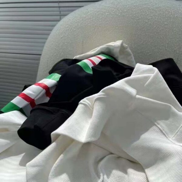 Gucci Men Interlocking G Print Sweatshirt Washed Black Light Felted Cotton Jersey (10)